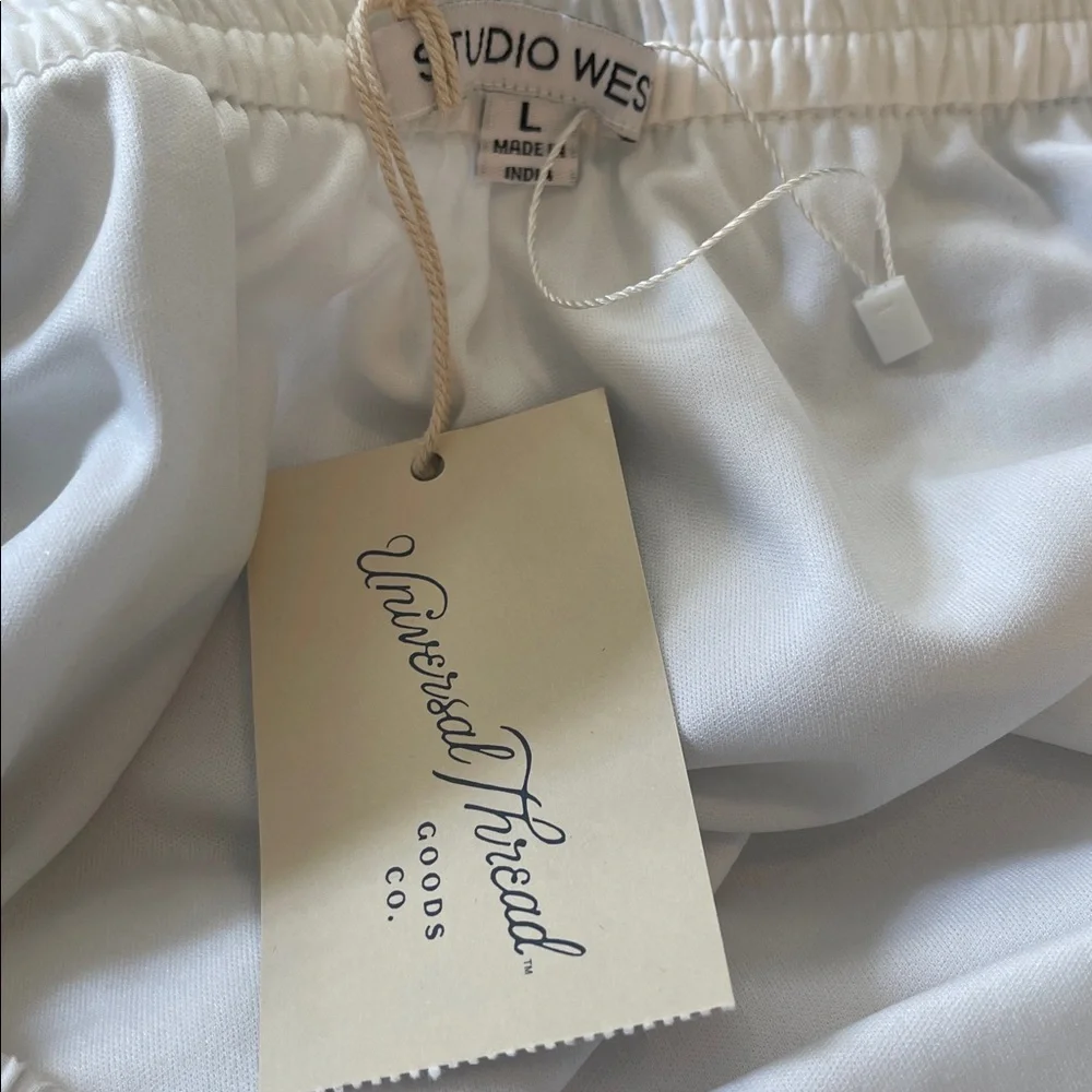 Women’s midi skirt White A-Line Skirt size Large Studio West - Picture 6 of 7